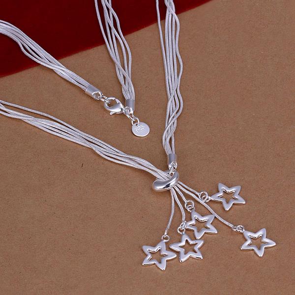 Wholesale Romantic Silver Star Necklace TGSPN724 0