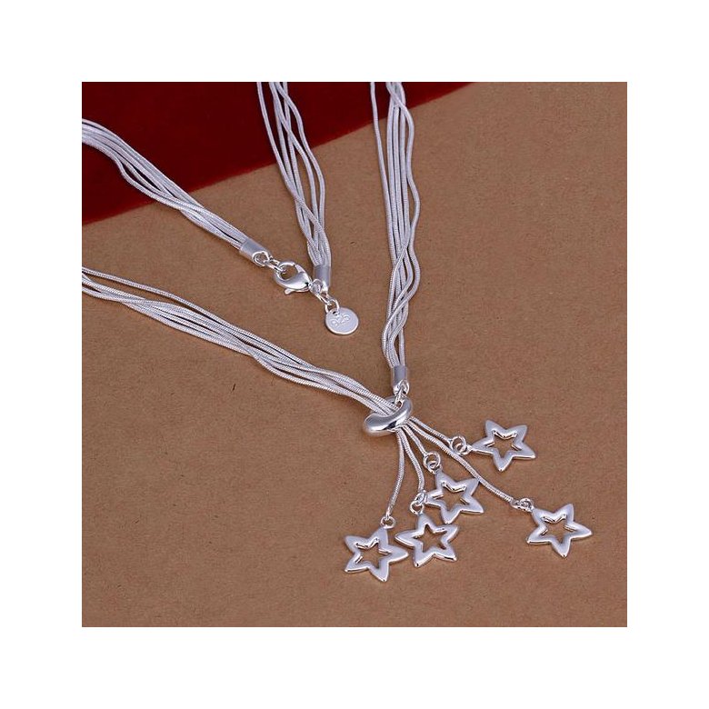 Wholesale Romantic Silver Star Necklace TGSPN724 0
