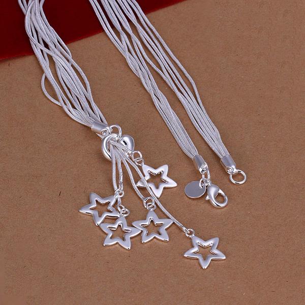 Wholesale Romantic Silver Star Necklace TGSPN724 1