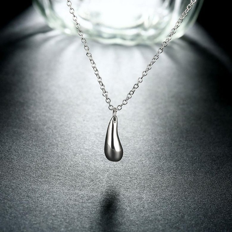 Wholesale Classic Silver Water Drop Necklace TGSPN742 0