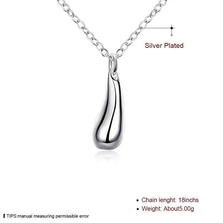 Wholesale Classic Silver Water Drop Necklace TGSPN742 1