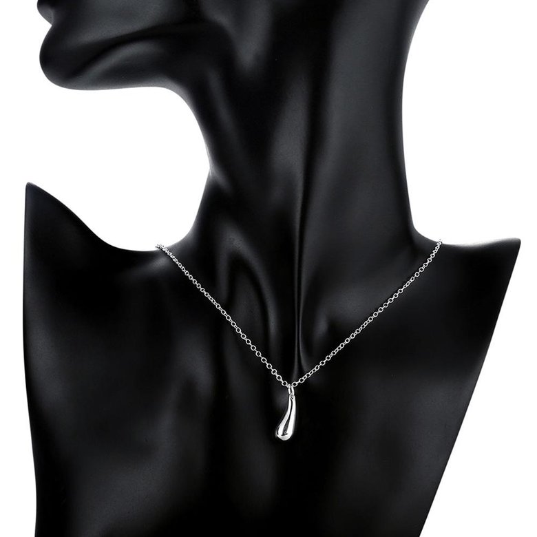 Wholesale Classic Silver Water Drop Necklace TGSPN742 4