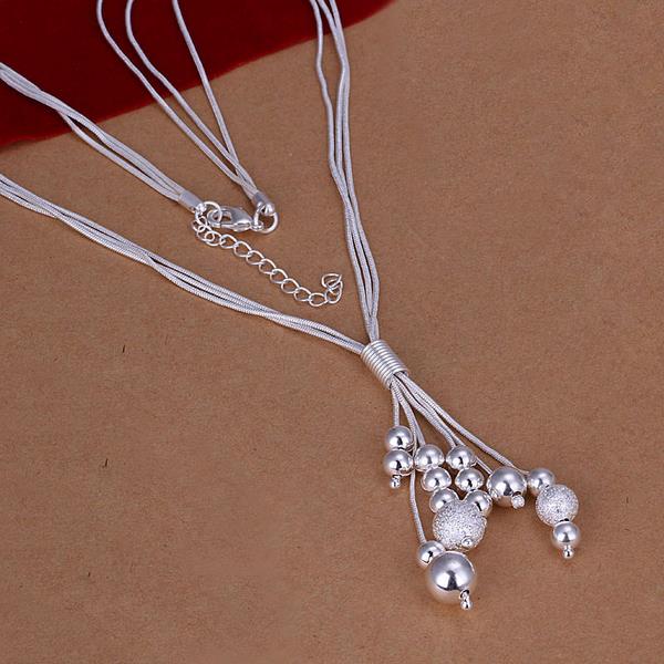 Wholesale Romantic Silver Ball Necklace TGSPN748 0