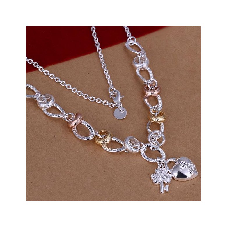 Wholesale Romantic Silver Heart Necklace TGSPN043 1