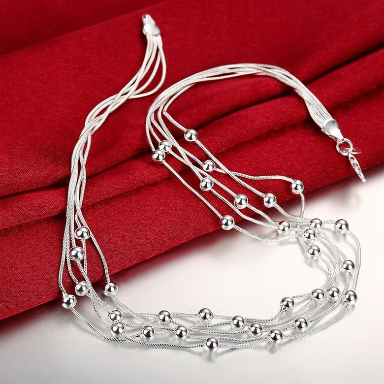 Wholesale Romantic Silver Ball Necklace TGSPN046 0