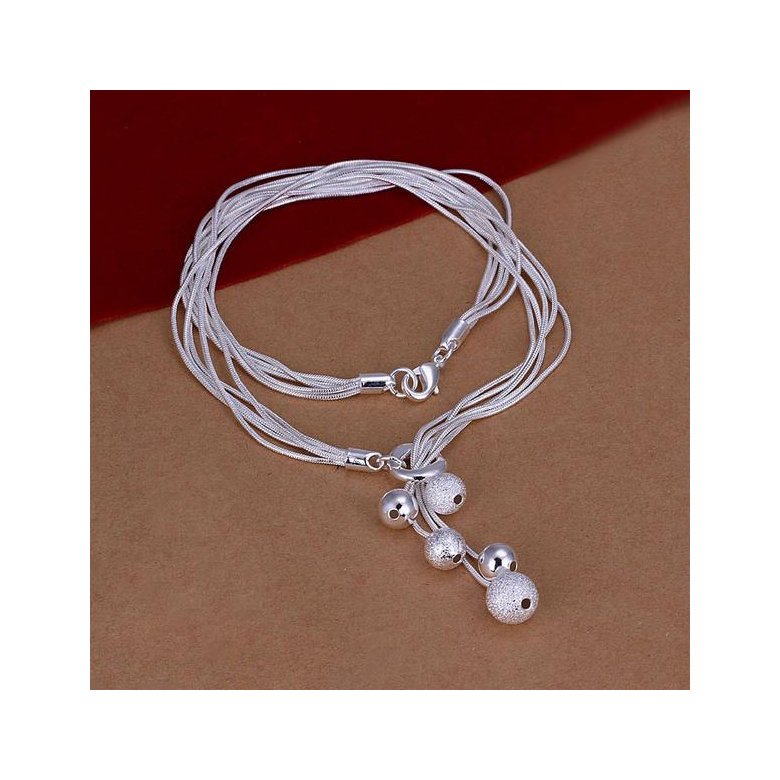 Wholesale Romantic Silver Round Necklace TGSPN058 0