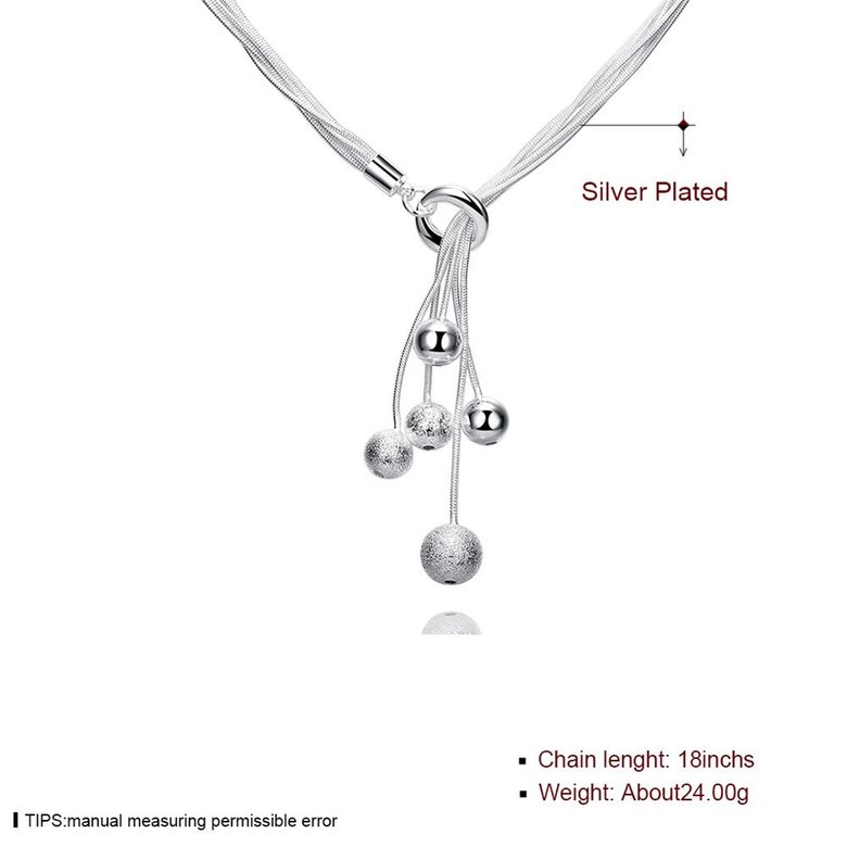 Wholesale Romantic Silver Round Necklace TGSPN058 1