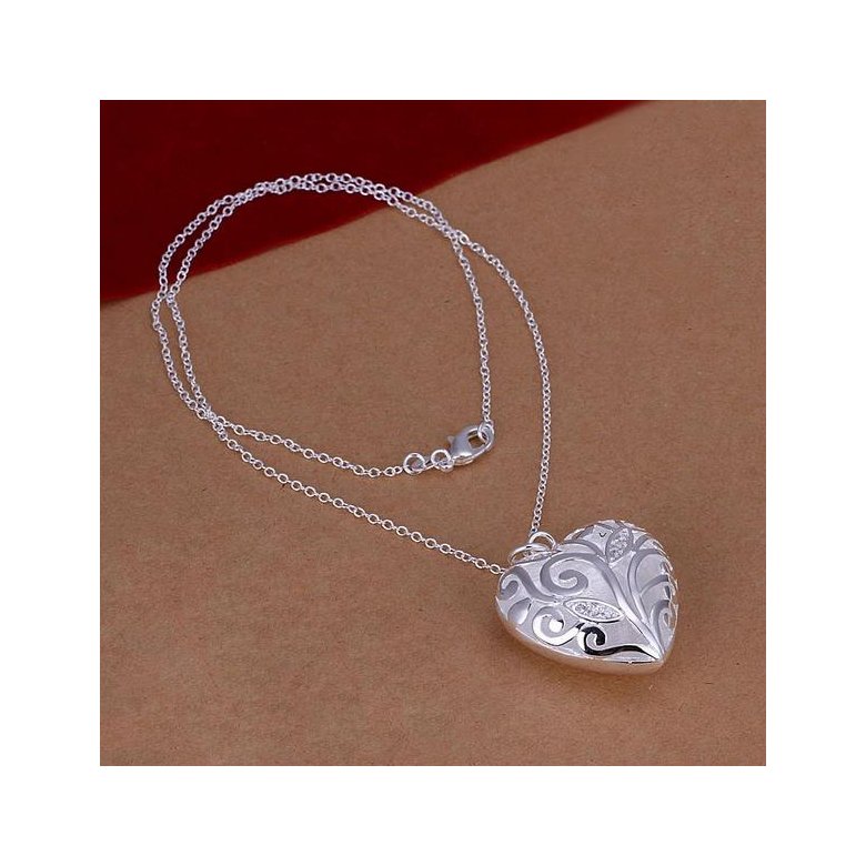 Wholesale Romantic Silver Heart Necklace TGSPN061 0