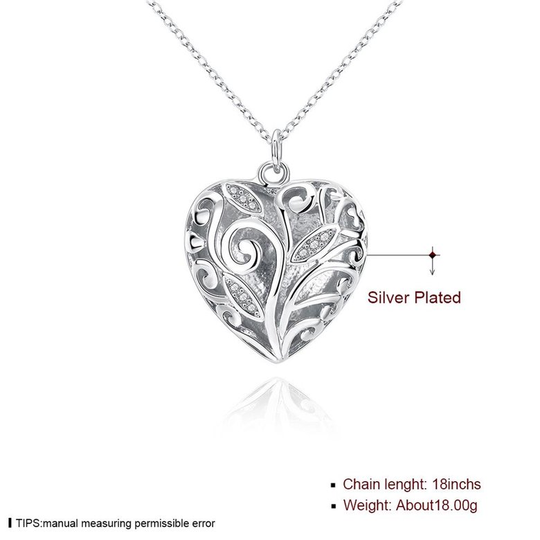 Wholesale Romantic Silver Heart Necklace TGSPN061 1