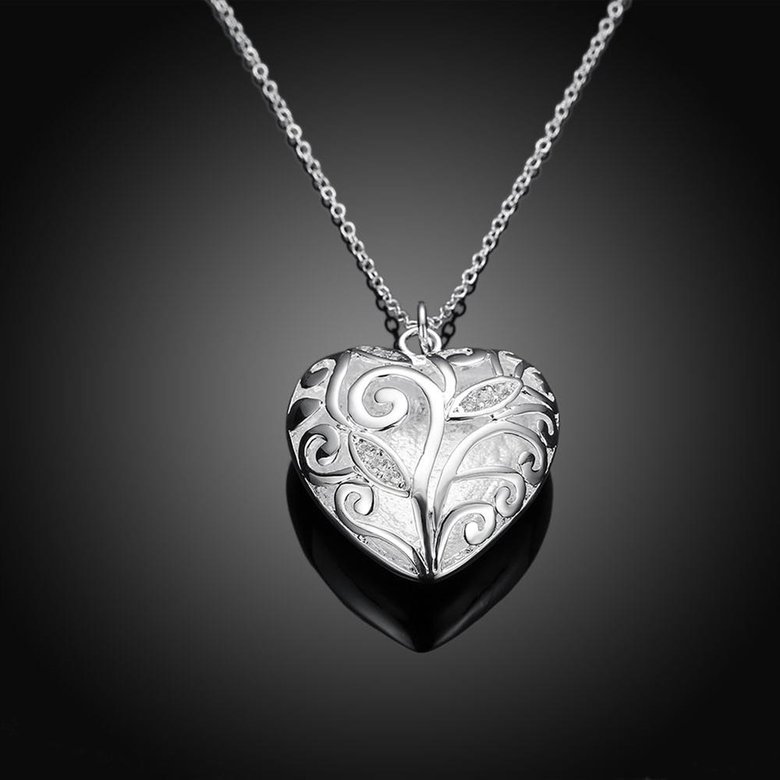 Wholesale Romantic Silver Heart Necklace TGSPN061 2