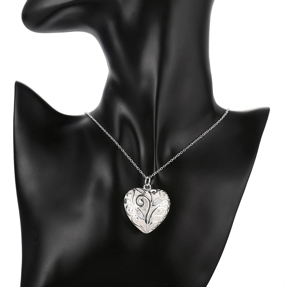 Wholesale Romantic Silver Heart Necklace TGSPN061 5