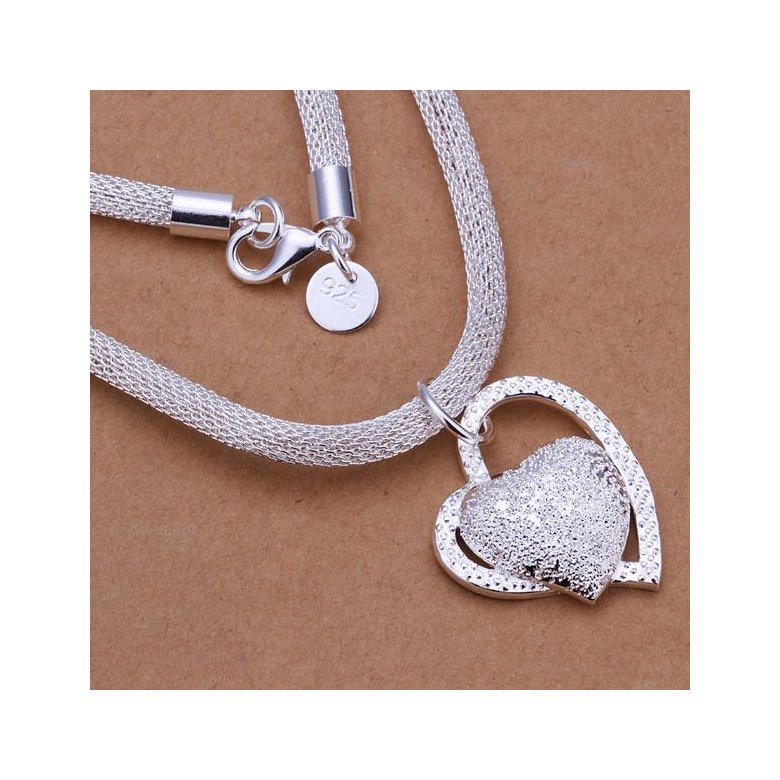 Wholesale Romantic Silver Heart Necklace TGSPN081 0