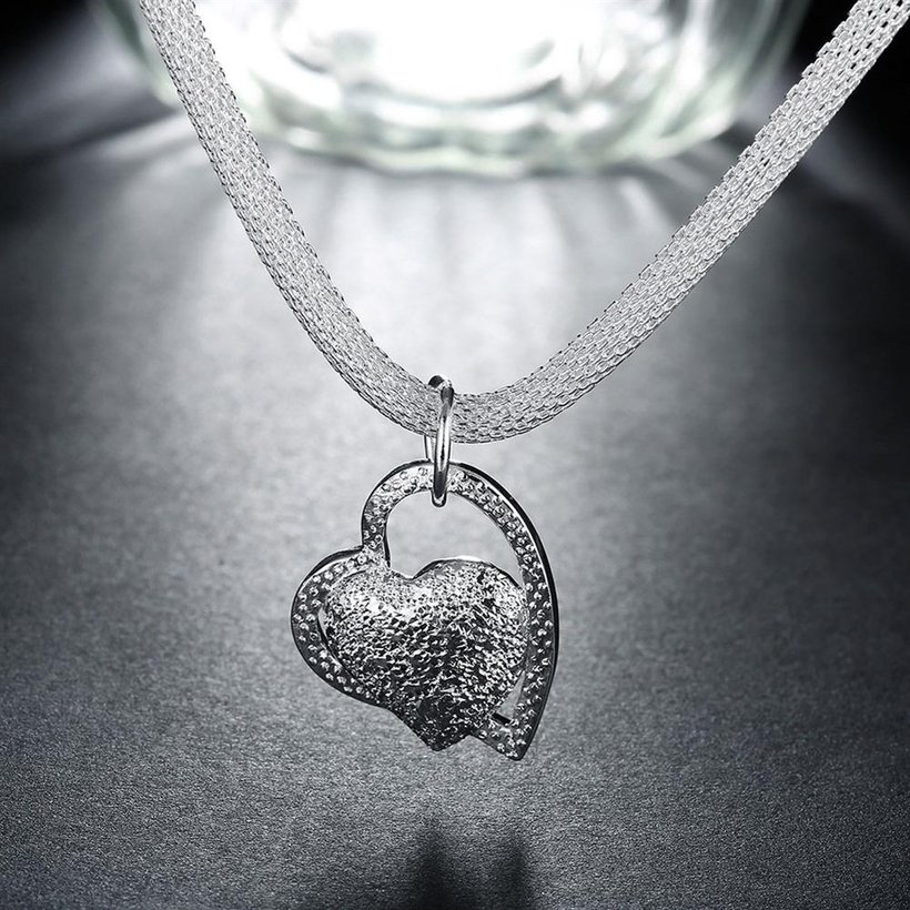 Wholesale Romantic Silver Heart Necklace TGSPN081 1
