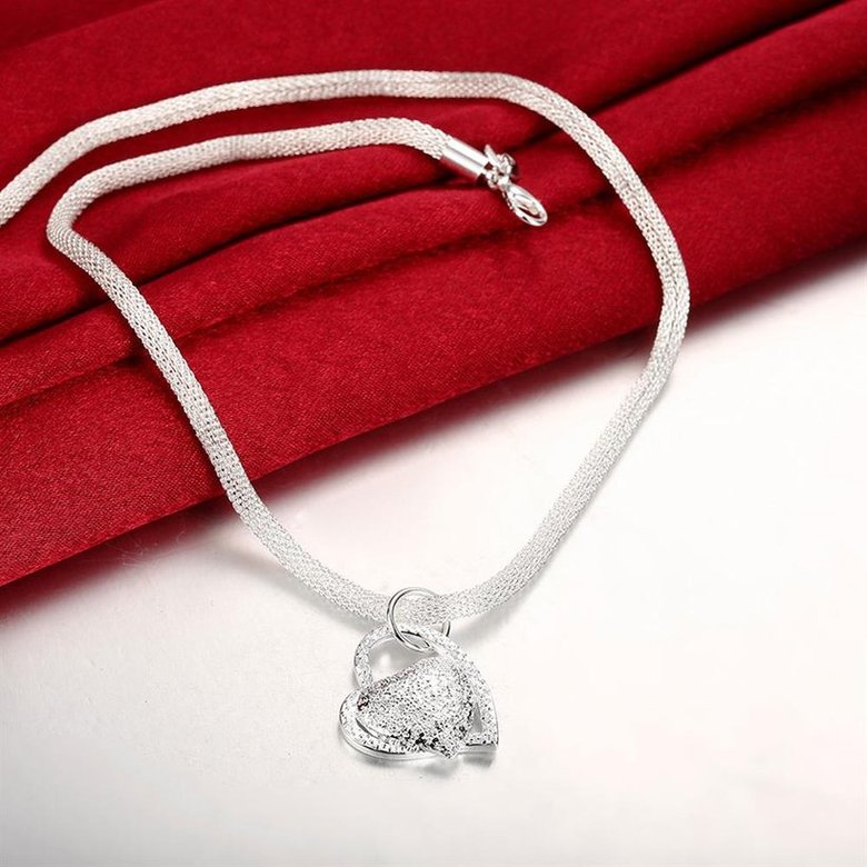 Wholesale Romantic Silver Heart Necklace TGSPN081 4