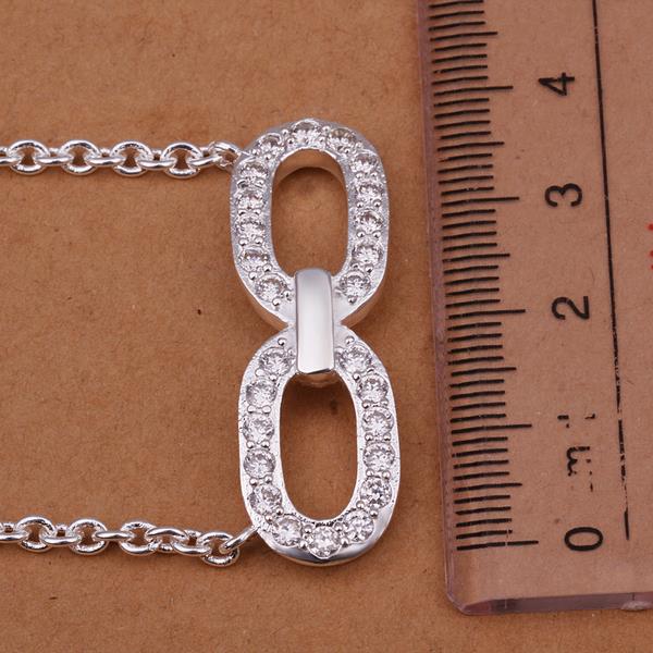 Wholesale Romantic Silver Bowknot CZ Necklace TGSPN104 0