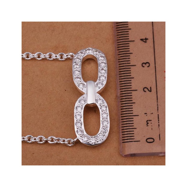 Wholesale Romantic Silver Bowknot CZ Necklace TGSPN104 0