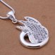 Wholesale Romantic Silver Feather CZ Necklace TGSPN107 0 small