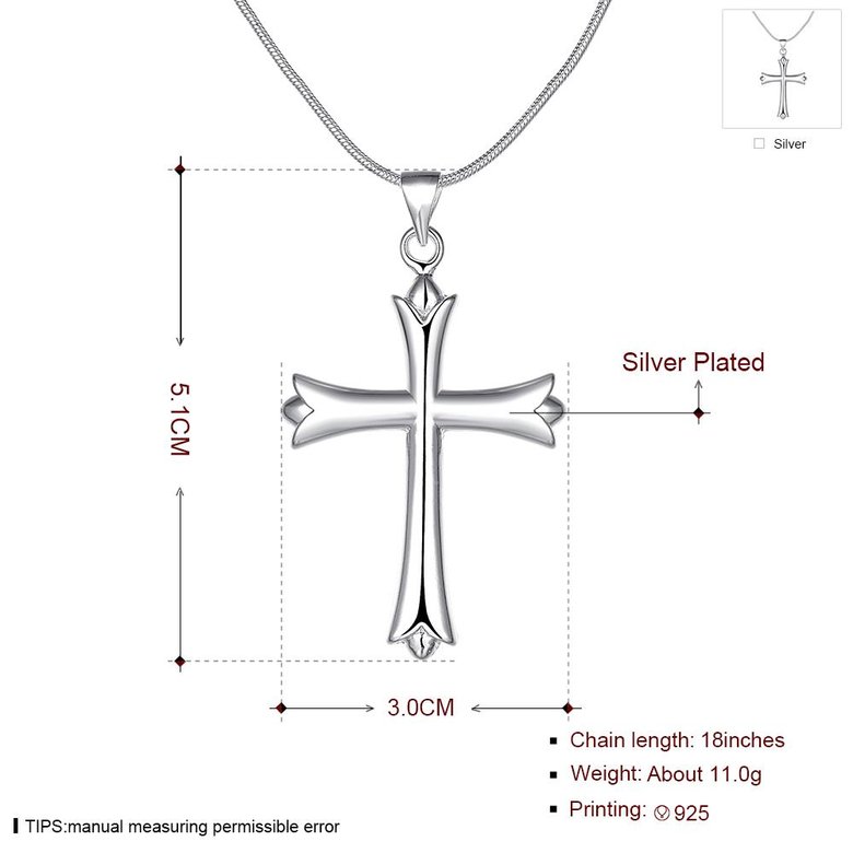 Wholesale Classic Silver Cross Necklace TGSPN132 0