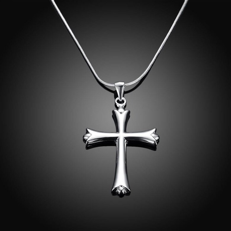 Wholesale Classic Silver Cross Necklace TGSPN132 1