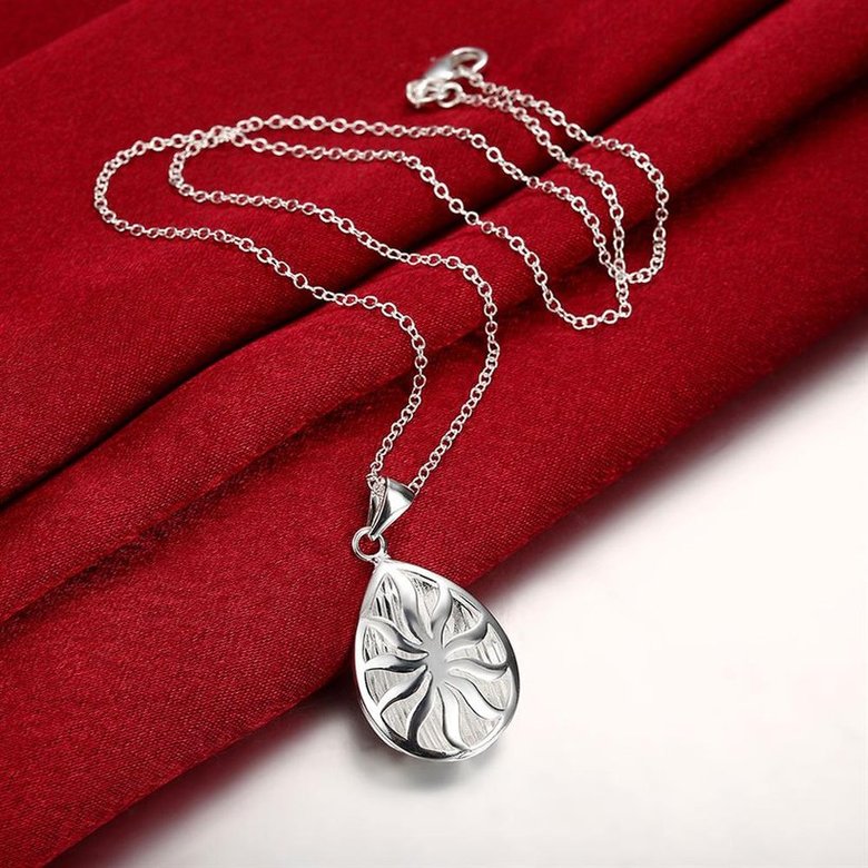 Wholesale Classic Silver Water Drop Necklace TGSPN138 3