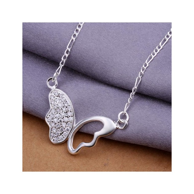 Wholesale Romantic Silver Animal CZ Necklace TGSPN181 1