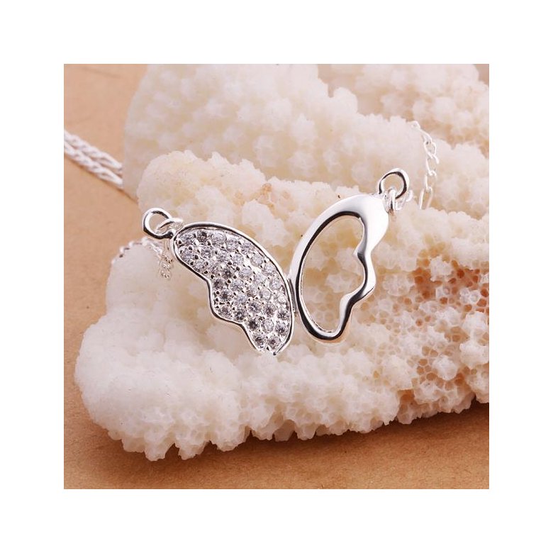 Wholesale Romantic Silver Animal CZ Necklace TGSPN181 2