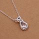 Wholesale Romantic Silver Water Drop CZ Necklace TGSPN228 0 small