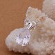 Wholesale Romantic Silver Water Drop CZ Necklace TGSPN228 2 small