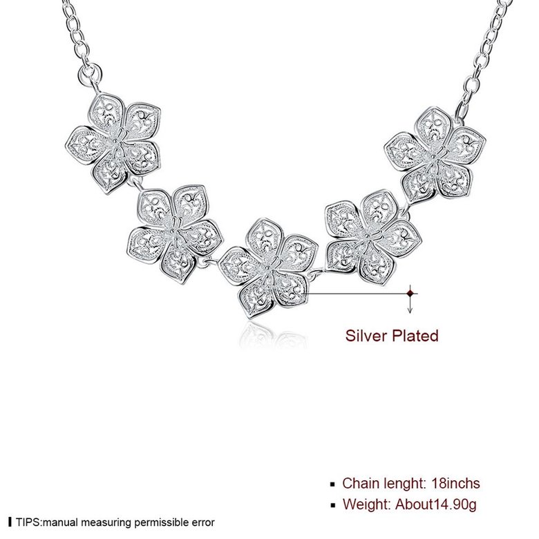 Wholesale Romantic Silver Plant Necklace TGSPN243 2