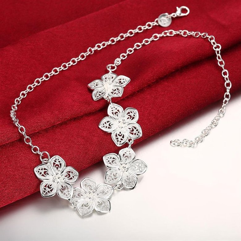 Wholesale Romantic Silver Plant Necklace TGSPN243 3