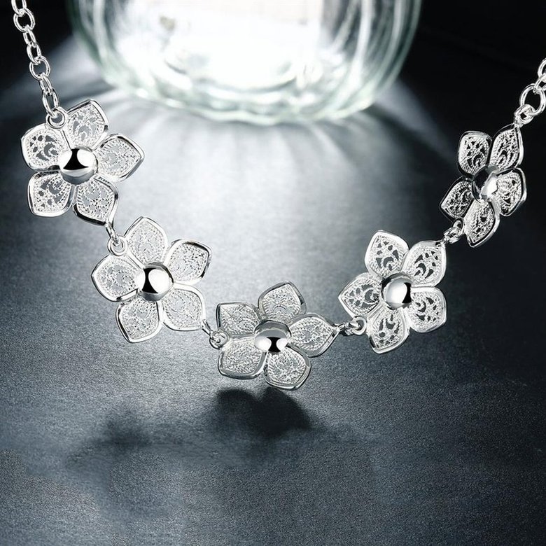 Wholesale Romantic Silver Plant Necklace TGSPN243 4