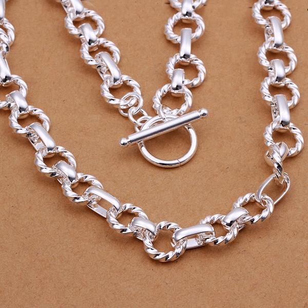 Wholesale Romantic Silver Round Necklace TGSPN251 0