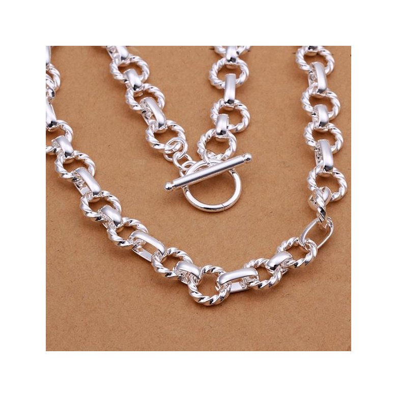 Wholesale Romantic Silver Round Necklace TGSPN251 0