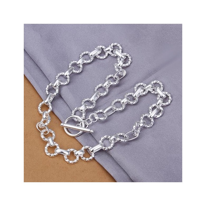 Wholesale Romantic Silver Round Necklace TGSPN251 2