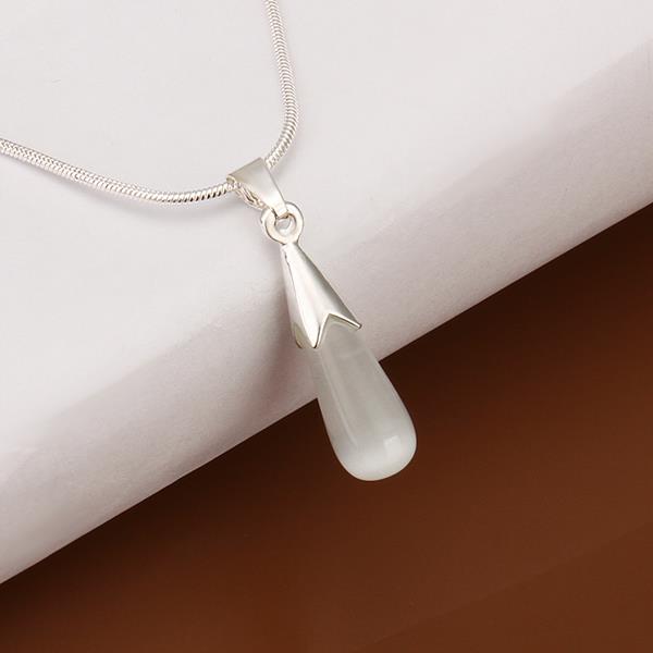 Wholesale Romantic Silver Water Drop Pearl Necklace TGSPN255 1