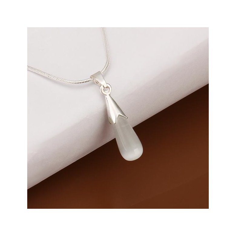 Wholesale Romantic Silver Water Drop Pearl Necklace TGSPN255 1