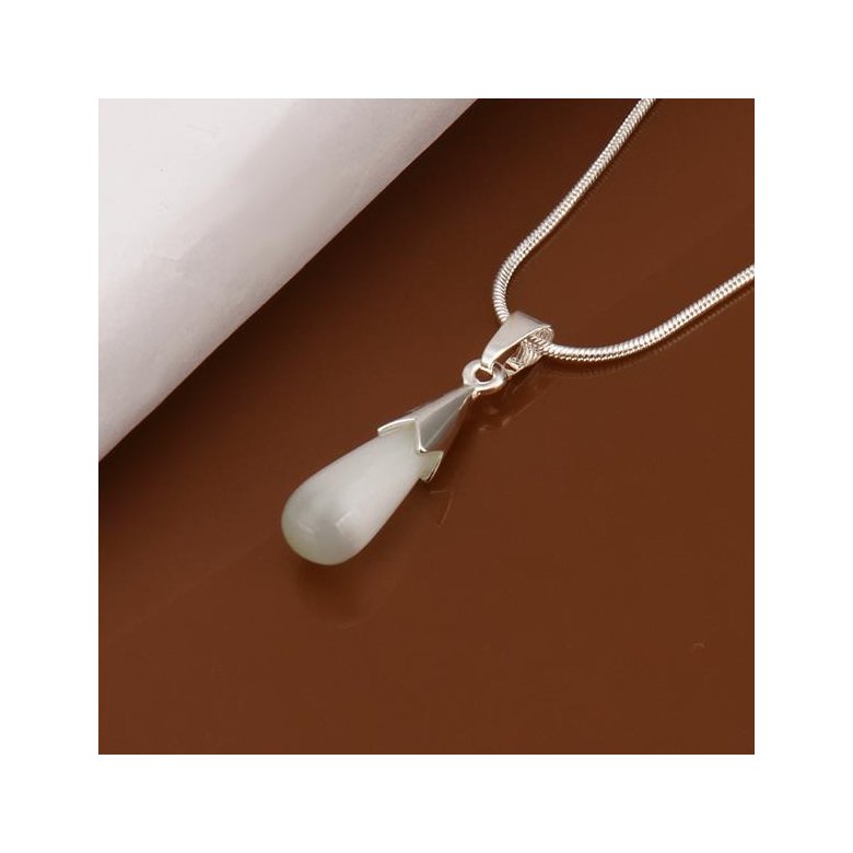 Wholesale Romantic Silver Water Drop Pearl Necklace TGSPN255 2