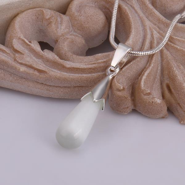 Wholesale Romantic Silver Water Drop Pearl Necklace TGSPN255 3