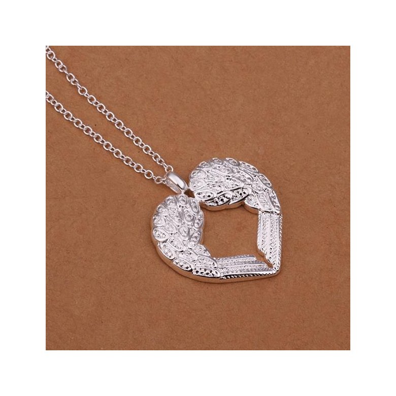 Wholesale Romantic Silver Heart Necklace TGSPN280 0