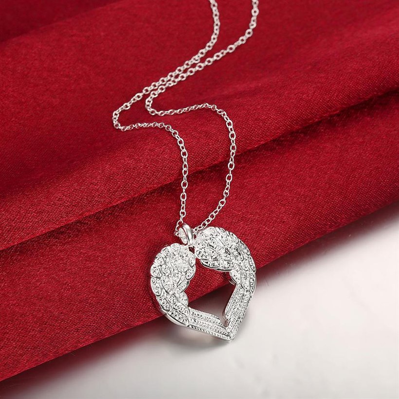 Wholesale Romantic Silver Heart Necklace TGSPN280 3