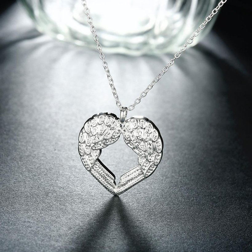 Wholesale Romantic Silver Heart Necklace TGSPN280 4