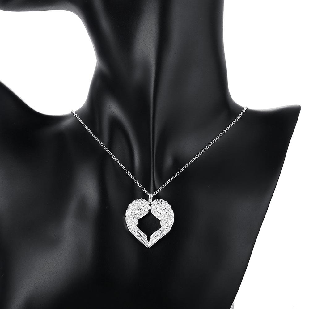 Wholesale Romantic Silver Heart Necklace TGSPN280 5