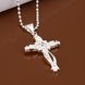 Wholesale Trendy Silver Cross CZ Necklace TGSPN320 1 small