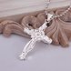 Wholesale Trendy Silver Cross CZ Necklace TGSPN320 3 small