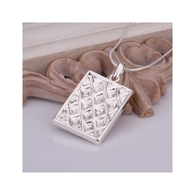Wholesale Trendy Silver Geometric Necklace TGSPN334 3
