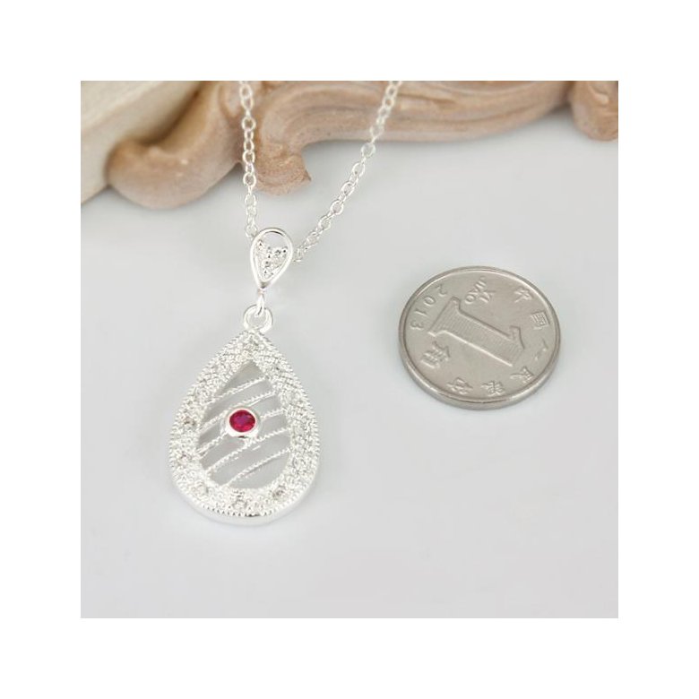 Wholesale Romantic Silver Water Drop Ceramic Necklace TGSPN396 0