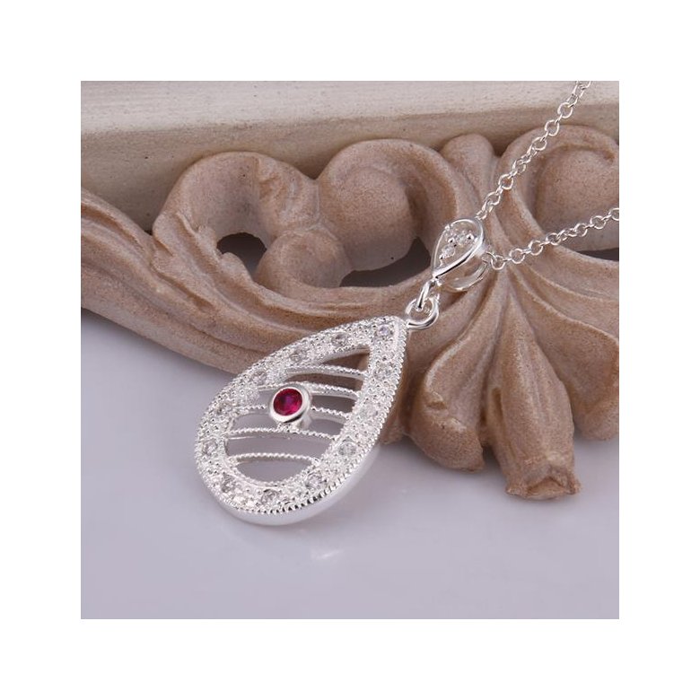 Wholesale Romantic Silver Water Drop Ceramic Necklace TGSPN396 2