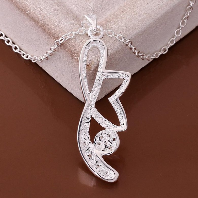 Wholesale Trendy Silver Plant CZ Necklace TGSPN466 3