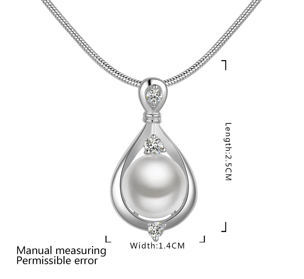Wholesale Trendy Silver Water Drop Pearl Necklace TGSPN481 0