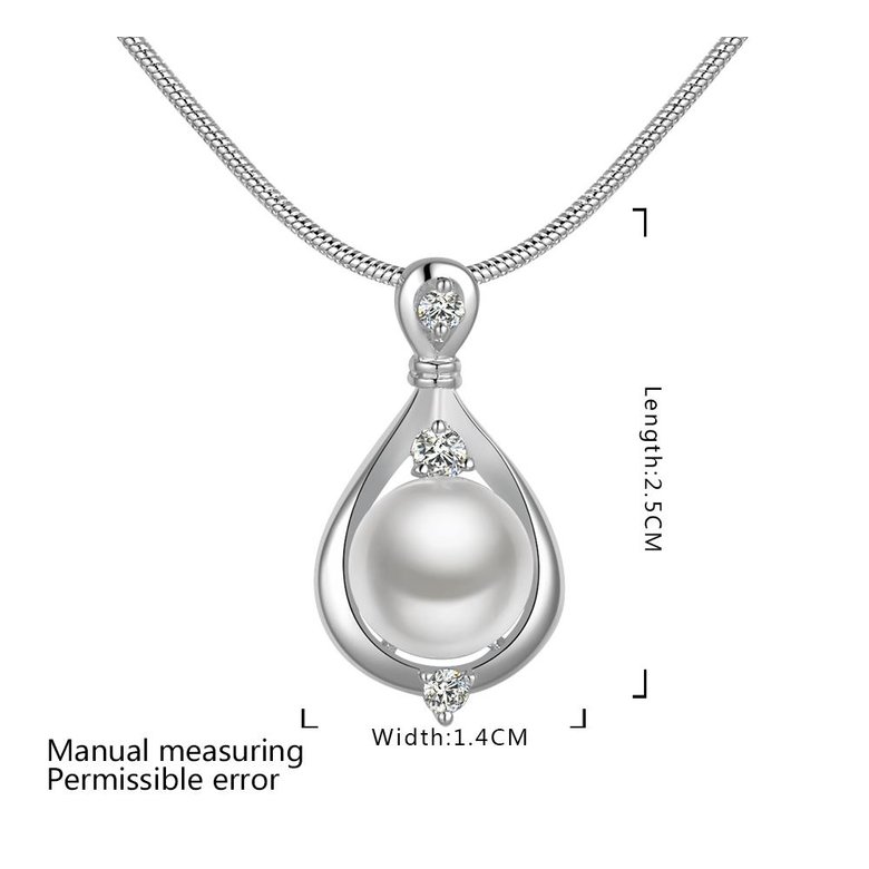 Wholesale Trendy Silver Water Drop Pearl Necklace TGSPN481 0